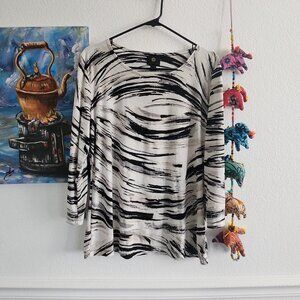 Zebra Print w/Textured Pattern Blouse